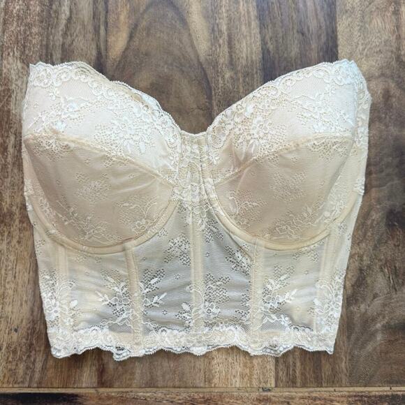 Dominique Beige Tayler Lace Backless & Strapless Corselet Bra Size 38F - Picture 3 of 7